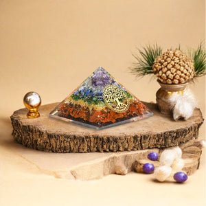 Seven Chakra Shri Yantra Orgone Crystal Pyramid
