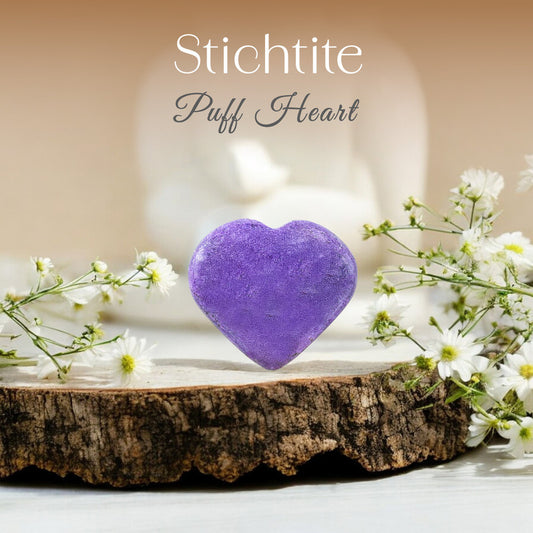 Stichtite Puff Heart