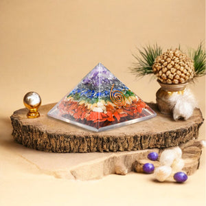 Seven Chakra Orgone Crystal Pyramid for health