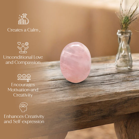 Rose Quartz Palm Stone