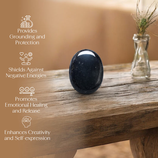 Black Obsidian Palm Stone