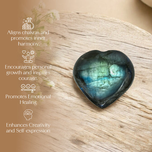 Labradorite Puff Heart