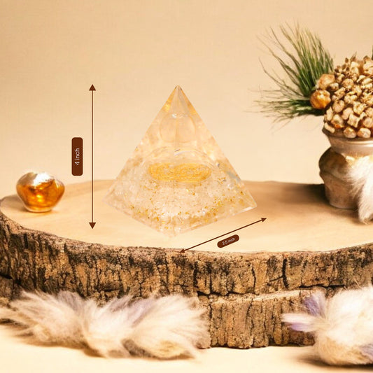 Clear Quartz Orgone Crystal Pyramid For Clarity