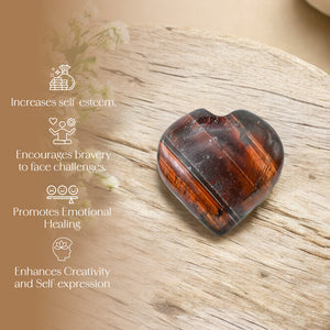 Red Tiger Eye Puff Heart