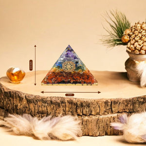Seven Chakra Orgone Crystal Pyramid for Positivity