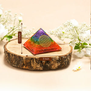 Seven Chakra Orgone Crystal Pyramid For Healing