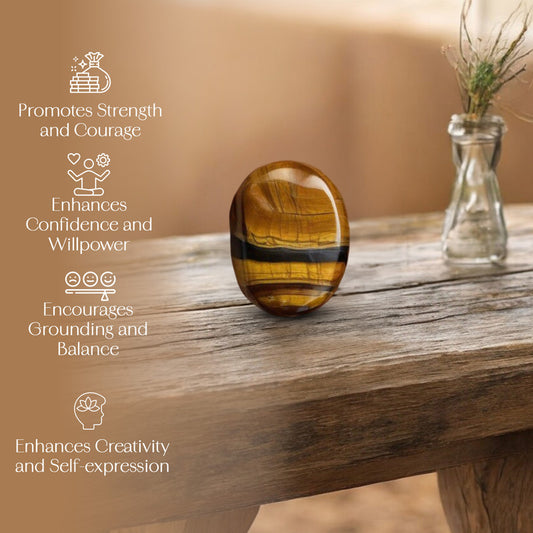 Tiger Eye Palm Stone