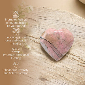 Rhodochrosite Puff Heart
