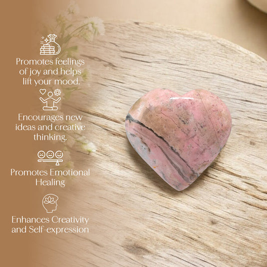 Rhodochrosite Puff Heart