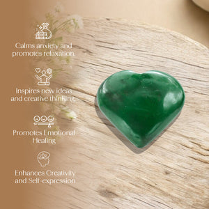 Green Aventurine Puff Heart