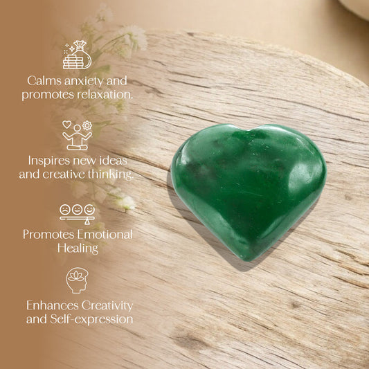 Green Aventurine Puff Heart
