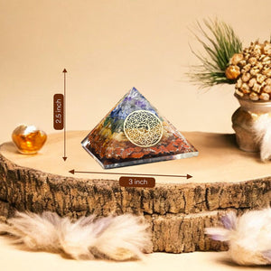 Seven Chakra Om Orgone Crystal Pyramid