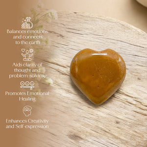 Yellow Jasper Puff Heart