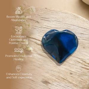 Blue Onyx Agate Puff Heart