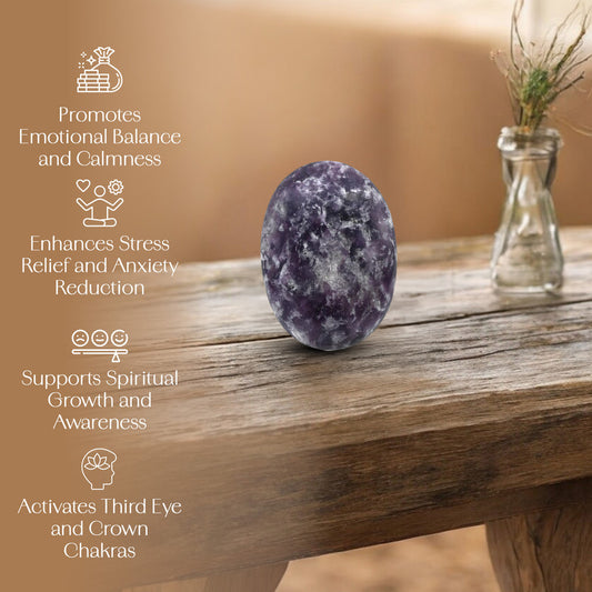 Lepidolite Palm Stone