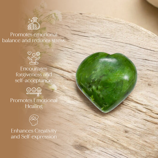 Green Jade Puff Heart