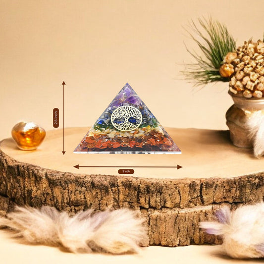 Seven Chakra Shri Yantra Orgone Crystal Pyramid