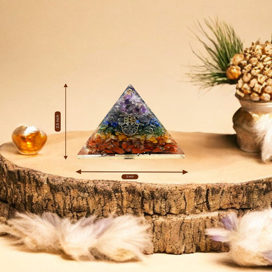 Seven Chakra Eye Of Horus Orgone Crystal stone Pyramid