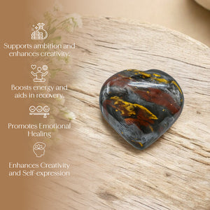 Iron Tiger Eye Puff Heart