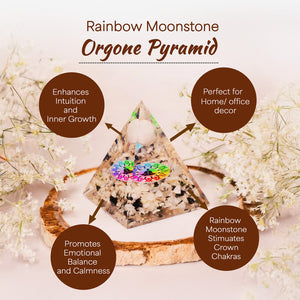 Rainbow Moonstone Orgone Crystal Pyramid