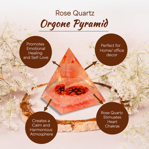 Rose Quartz Orgone Crystal Pyramid