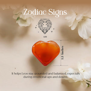 Red Onyx Agate Puff Heart