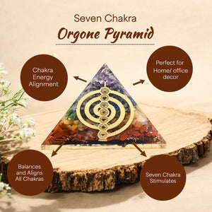 Seven Chakra Reiki Orgone Crystal Pyramid