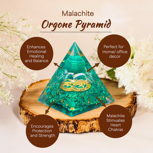 Malachite Orgone Crystal Pyramid