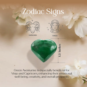 Green Aventurine Puff Heart