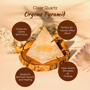 Clear Quartz Orgone Crystal Pyramid For Clarity