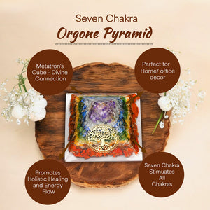 Seven Chakra Shri Yantra Orgone Crystal Pyramid