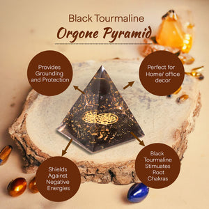 Black Tourmaline Orgone Crystal Pyramid