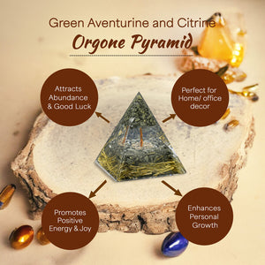 Green Aventurine and Citrine Orgone Pyramid