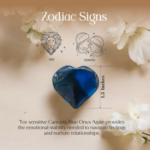 Blue Onyx Agate Puff Heart