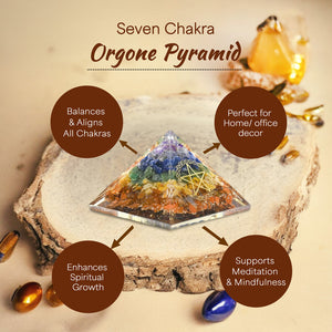 Seven Chakra Pentagram Orgone Crystal Pyramid
