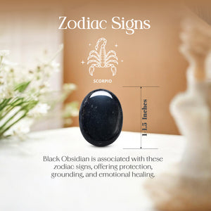 Black Obsidian Palm Stone