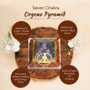 Seven Chakra Meditation Orgone Crystal Pyramid