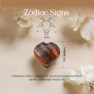 Red Tiger Eye Puff Heart