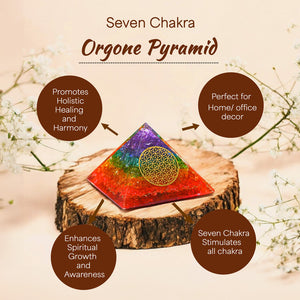 Seven Chakra Orgone Crystal Pyramid For Healing