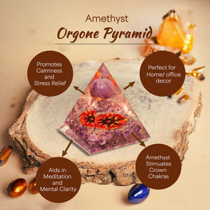 Amethyst Orgone Crystal Stone Pyramid