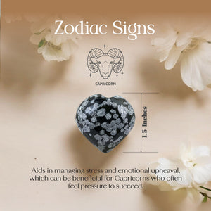 Snowflake Obsidian Puff Heart