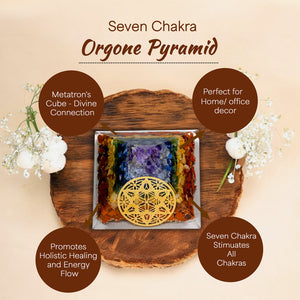 Seven Chakra Tree of Life Orgone Crystal Pyramid