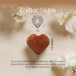 Red Goldstone Puff Heart