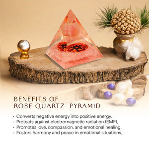 Rose Quartz Orgone Crystal Pyramid