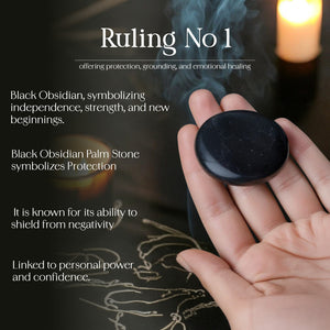 Black Obsidian Palm Stone