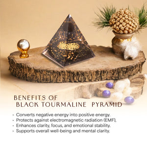 Black Tourmaline Orgone Crystal Pyramid