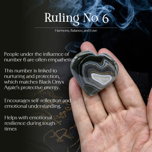 Black Onyx Agate Puff Heart