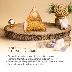 Citrine Orgone Crystal Pyramid