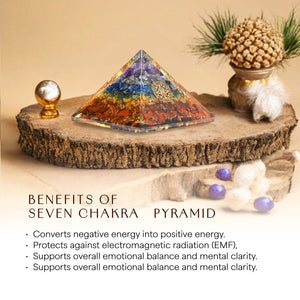 Seven Chakra Orgone Crystal Pyramid for Positivity