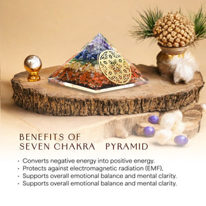 Seven Chakra Tree of Life Orgone Crystal Pyramid